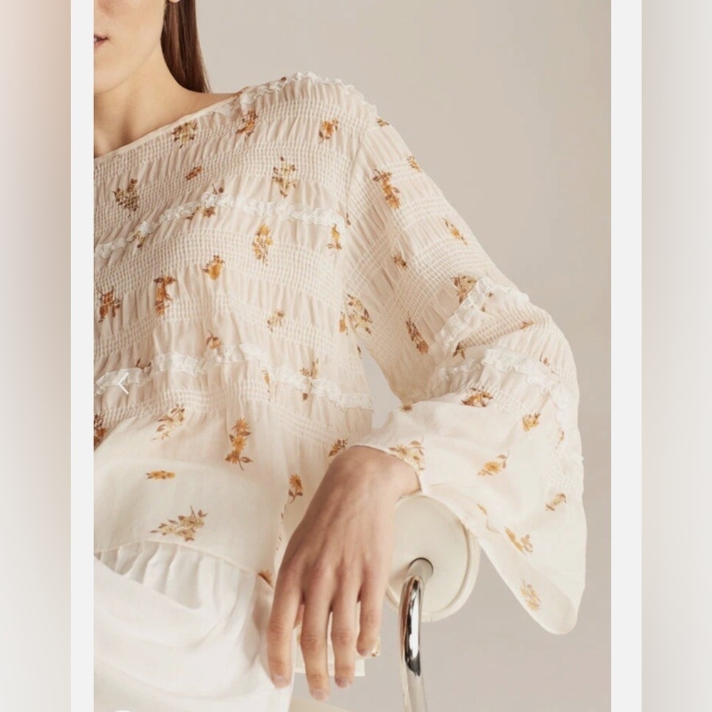 Rebecca Taylor Ines Smocked Blouse - Picture 6 of 10